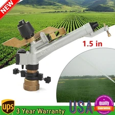 Rain Spray Gun Large Area Water Irrigation Impact Sprinkler 360° Adjustable 1.5"
