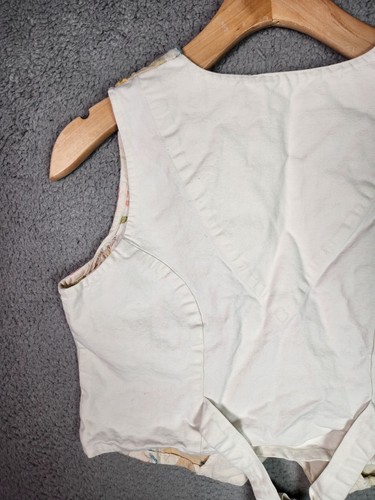 Vintage 90's Ricki Girls Vest Size Medium Patchwork Embroidered Floral Cream - Picture 10 of 13
