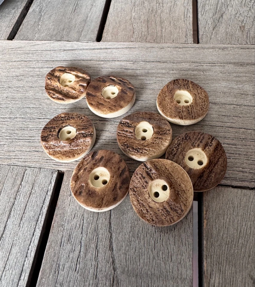 10 Stück Kunststoff Knöpfe Hirschhorn Optik Imitat 2 Loch in 4 Größen - Bild 2 von 4