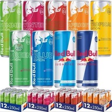 12 x Red Bull Energy Drink Estate,Inverno,Tropicale,Albicocca,Lattine Blu 250ml