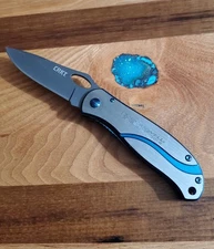 CRKT 6480R Pazoda Frame Lock Knife - Columbia River Knife & Tool 6480 Blue 