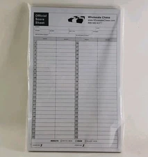 Wholesale Chess Official US Chess Score Sheets - PACK OF 100 SHEETS NIP BG 002