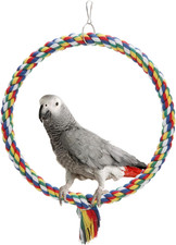 Bird Rope Swing Colorful Perch Climbing Toy for Parrots Budgie Parakeet Cockatie