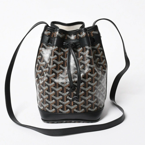 GOYARD Petit Foulonne Shoulder Bag Leather Black Men's #WSB10170