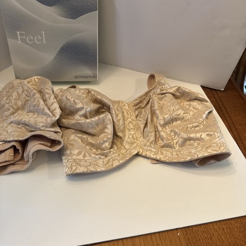 2-NEW Amoena Mastectomy Bra Non-wired Soft Bra Front & back closure- Nude 40DDD - Picture 4 of 15
