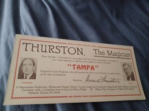Vint. Magic Thurston/Tampa The Magician Presents International Stage/ Radio Star