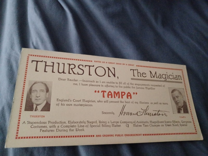Vint. Magic Thurston/Tampa The Magician Presents International Stage/ Radio Star