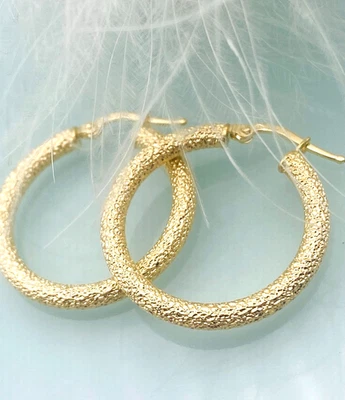 27 mm Creolen 750 Gelbgold 18 KT Gold Ohrringe *rund* 👍 TOP trendy - Bild 1 von 4