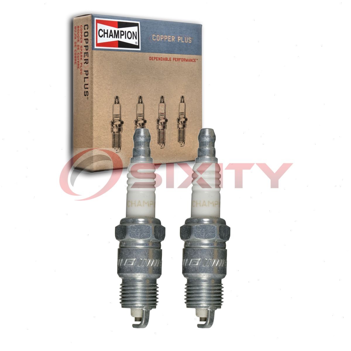 2 pc Champion Copper Plus 942M Spark Plugs for RV91MC 6945 Ignition Wire bl
