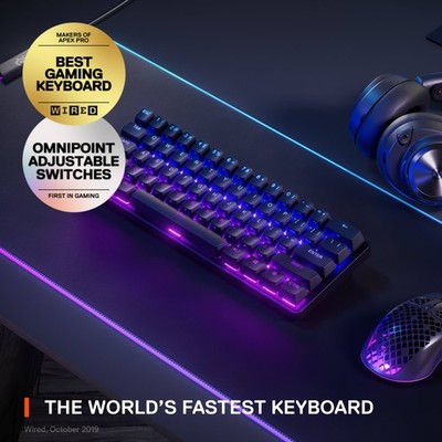 SteelSeries - Apex Pro Mini 60% V2 Wireless Mechanical OmniPoint