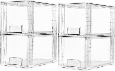Stapelschubladen transparent Acryl Aufbewahrung Badezimmer Küche Organizer Herre