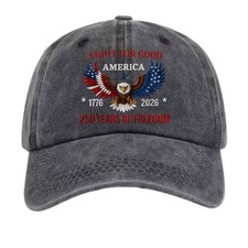 Patriotic American Eagle 1776-2026 250th Anniversary Washed Baseball Cap