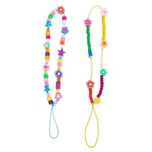 2 Pcs Mobile Phone Straps Lanyards Wrist Anti Theft Flower Beaded - 第 1/12 張圖片