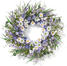22/24 Inches Spring Wreaths for Front Door Blue Spring Floral Wreath Summer Wrea