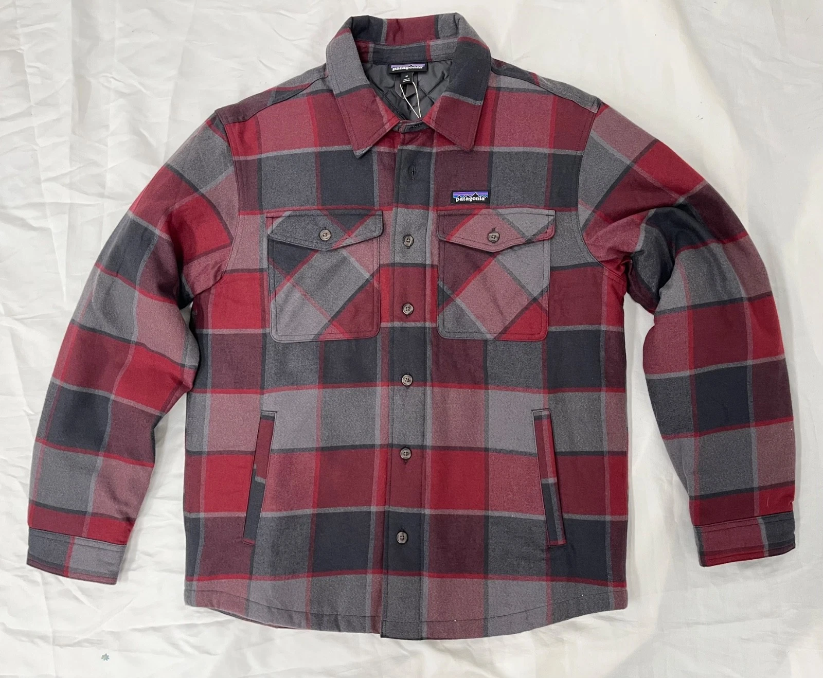Patagonia Men's Lightweight Insulated Fjord Flannel Shirt (Black Ink)