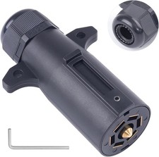 7 Pin Trailer Plug with Waterproof Seal Heavy Duty 7 Way Round RV-Style PLUG