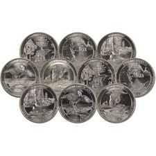 2018 P&D National Park Quarter 10 Coin Set Uncirculated