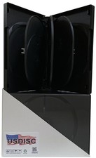 USDISC DVD Cases Chubby 27mm Economy, Octuple 8 Disc Black Lot