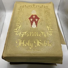 Holy Bible Papal Edition Pope Paul VI. Beautifully Illustrated Gilded Pages LOOK