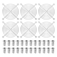 6 Pcs 90mm Fan Finger Grill Metal Ventilation Grill Cover with Screws, Silver