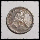 1858-P SEATED LIBERTY QUARTER  XF+  #16D13