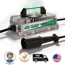 48V 15A Golf Cart Battery Charger IP67 For Club Car 3-Pin Smart Lead Acid