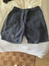 ALTEA Mr Porter Cotton Linen Shorts, Blue, Size Small
