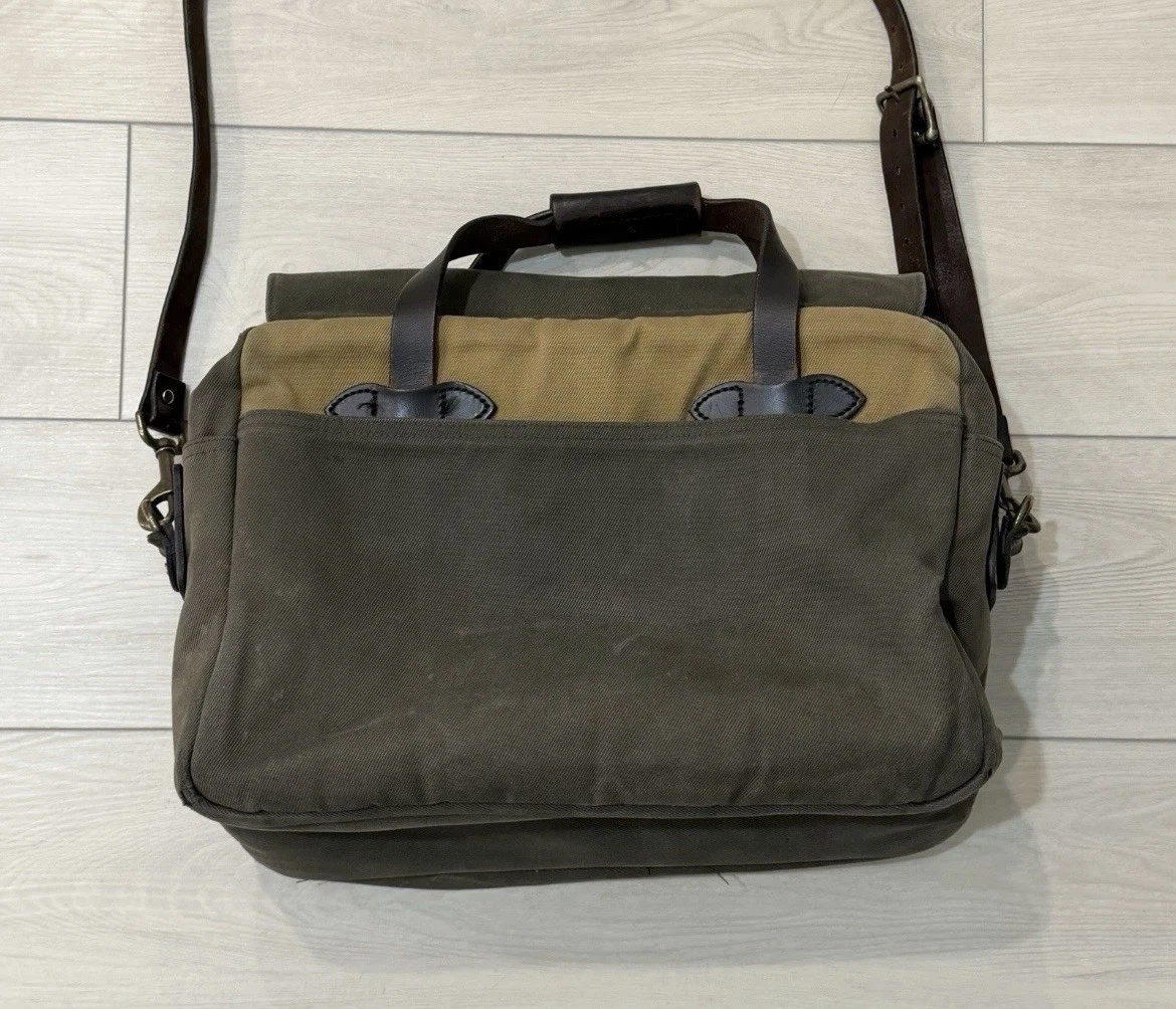 Filson Rare Green/Tan Padddd Computer Briefcase 258