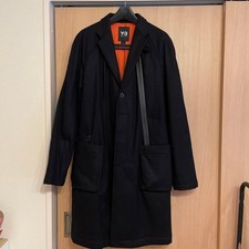 USED Y-3 BLACK LONG COAT VERYGOOD
