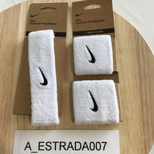Nike Swoosh Headband  Wristbands Set Adult White/Black NWT