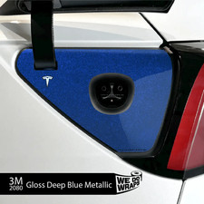 3M Deep Blue Metallic Tesla Charge Port Wrap  Model 3