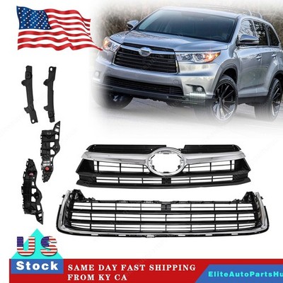 For 2014-2016 Toyota Highlander Front Bumper Radiator Grille Upper Grill Chrome