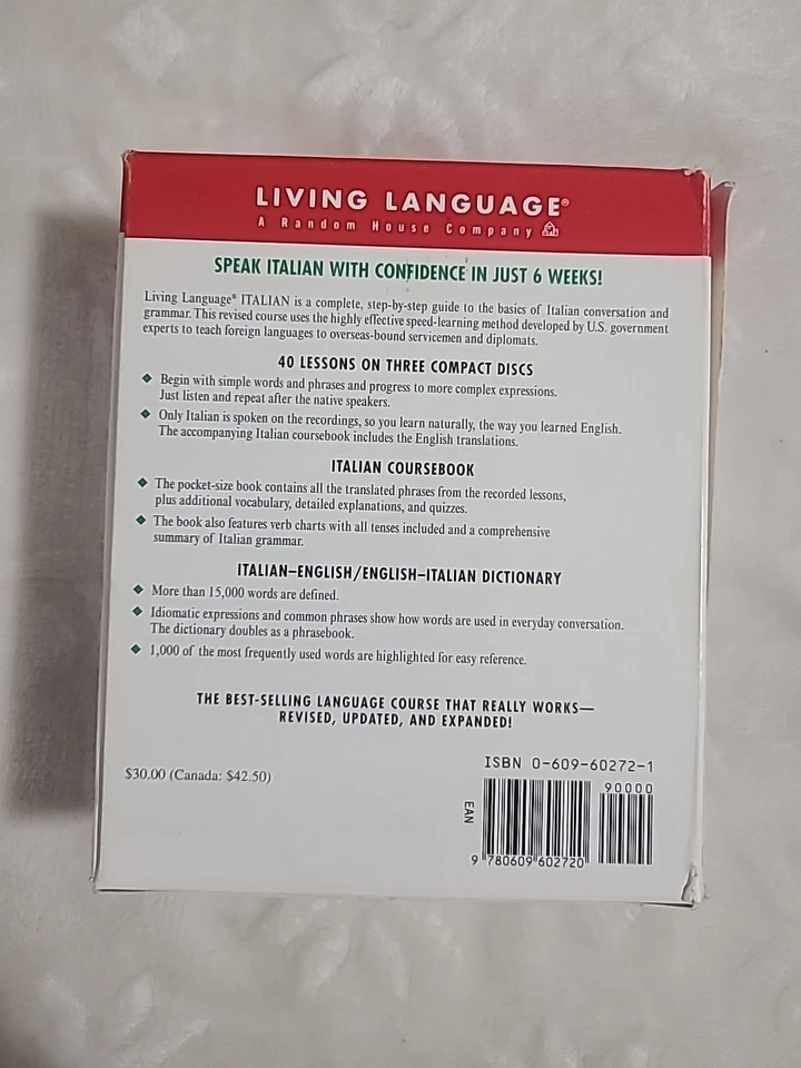 Living Language Ser.: Basic Italian by Living Language Staff (1998, Mixed Media) - Image 2 of 4