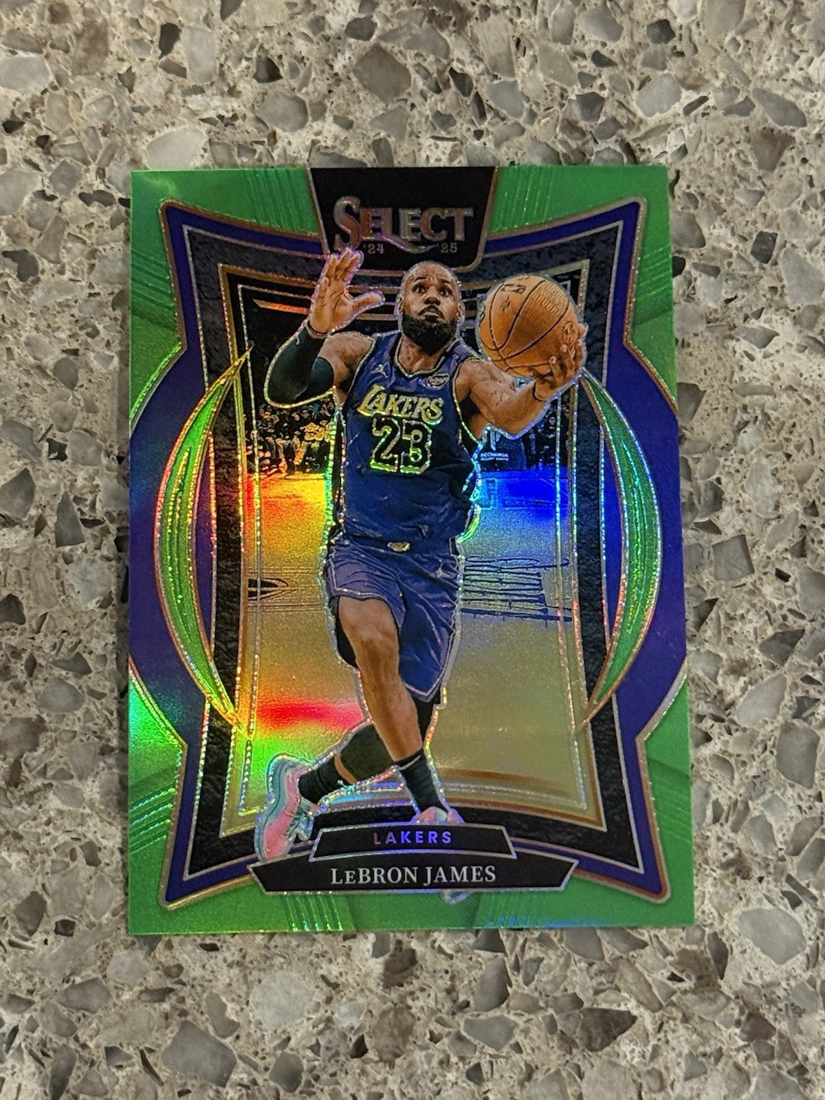 Lebron James 2024-25 Panini Select Neon Green Prizm Concourse Level #’d/75