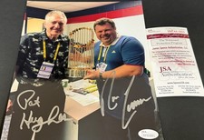 Pat Hughes Ron Coomer Cubs Autographed Signed 8x10 Photo JSA Witness COA .