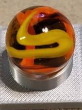Contemporary Beautiful Hand Made Glass Marble W Swirling Twisting Design .15mm