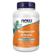 Magnesium Citrate 100 Tabs 200 mg by Now Foods