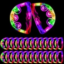 24 Pack LED Light up Tambourines Musical Flashing Tambourine Toys Handheld Pe...