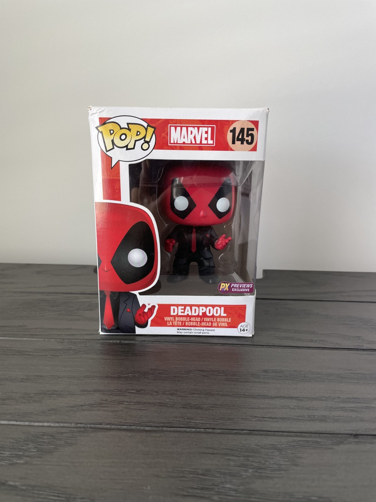 Funko Pop Dead Pool Marvel 145 Vinal Bobble Head Figure Px Previews Exclusive