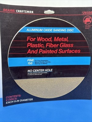 CRAFTSMAN  PKG of 4 - 9  Aluminum Oxide Sanding Disc 150 Grit Fine No Cntr Hole