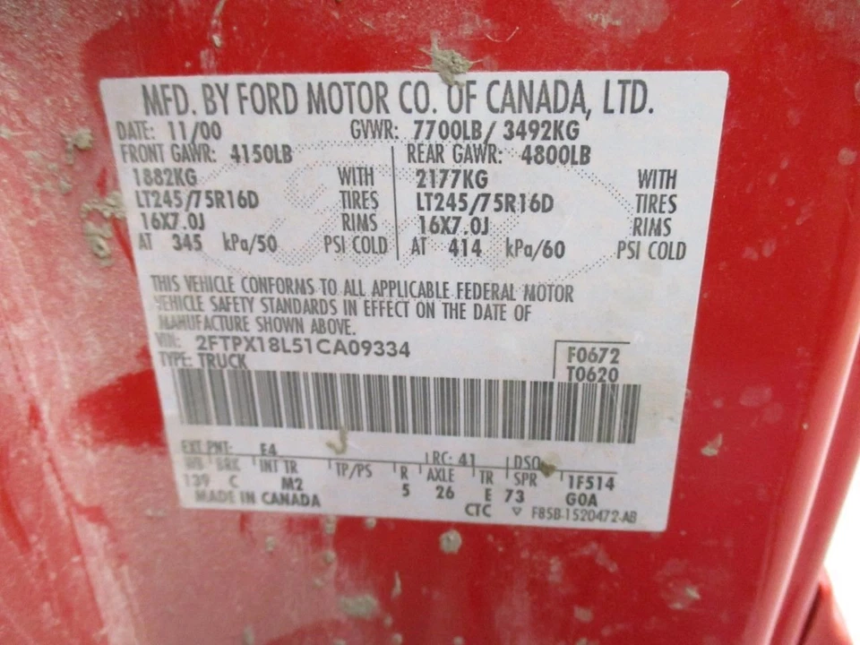 Seat Belt Front Bench Seat Split 40/60 Driver Fits 01 FORD F150 PICKUP 1676397 Foto 4 de 4