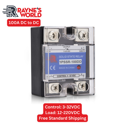 100 Amp DD Solid State Relay SSR-DC to DC-3-32VDC Control-12-220VDC Output