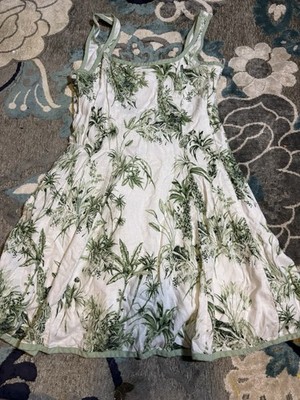 Women s Rachel Zoe Green White Floral Vacation Dress Tank Top Size 8