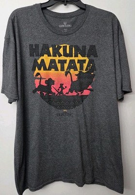 Disney Lion King Hakuna Matata Simba Silhouette Orange Sunset 2XL Timon Pumbaa