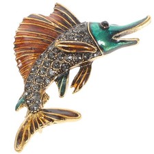  Spilla animale cristallo a forma di tonno revers spilla gioielli iridescenti per