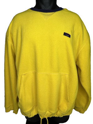 Vintage Y2K Tommy Hilfiger 2000s Tommy Jeans Fleece Yellow Pullover Sweater XL