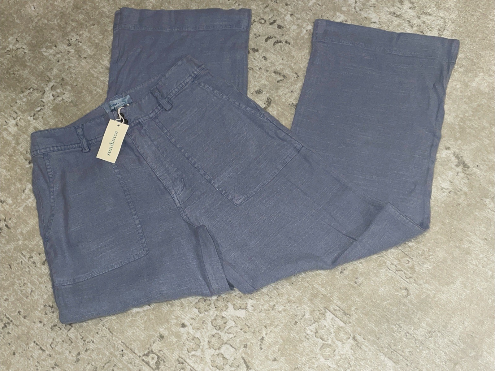 NEW Sundance Catalog LINDEN Wide Leg Women Pants Chambray Blue Bohemian 10