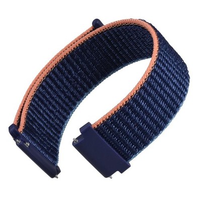 20mm Adjustable Nylon Watch Band, Quick Release Sport Loop Strap (Navy Blue)