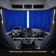 Rideaux de camion Actros L MP4 MP5 4 pièces, noir et bleu cabine + pare brise