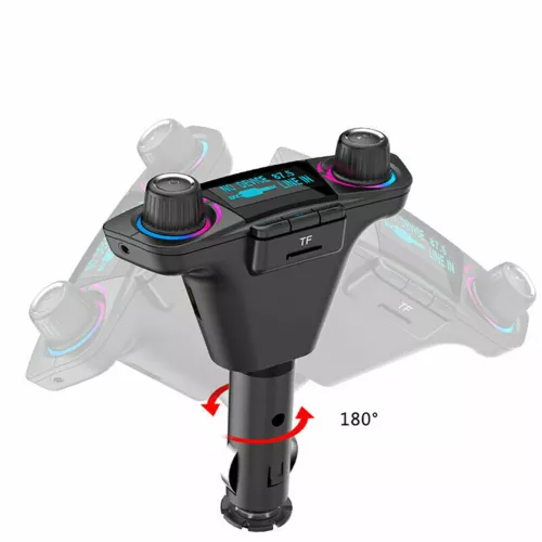 Adaptador de radio manos libres transmisor FM para automóvil Bluetooth doble puerto USB reproductor de MP3 - Imagen 8 de 10